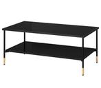 Zwarte glazen tafel, Huis en Inrichting, Ophalen, Zo goed als nieuw, 25 tot 50 cm, Rechthoekig