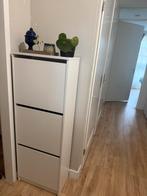 Witte schoenenkast met 3 kleppen, Ophalen, Met klep(pen), 100 tot 150 cm, Zo goed als nieuw