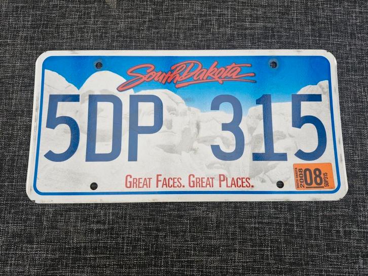 Kentekenplaat South Dakota USA Nummerbord Nummerplaat Licens, Verzamelen, Automerken, Motoren en Formule 1, Gebruikt, Auto's, Ophalen of Verzenden