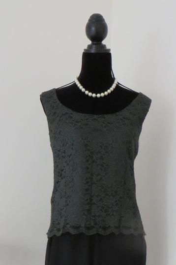 H&M I Chique kanten Top I Mt 42 I Flessengroen I NIEUW! beschikbaar voor biedingen