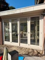 Deuren| dubbele | tuindeuren | openslaande | gebruikt |, Doe-het-zelf en Verbouw, Ophalen, 120 cm of meer, 200 tot 215 cm, Glas