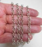 Zilveren hele lange antieke  jasseron ketting 125 cm nr.1666, Verzenden, Zilver, Ketting