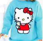 Hello Kitty met bloem trui breipatroon, Ophalen of Verzenden, Zo goed als nieuw, Breien, Patroon of Boek