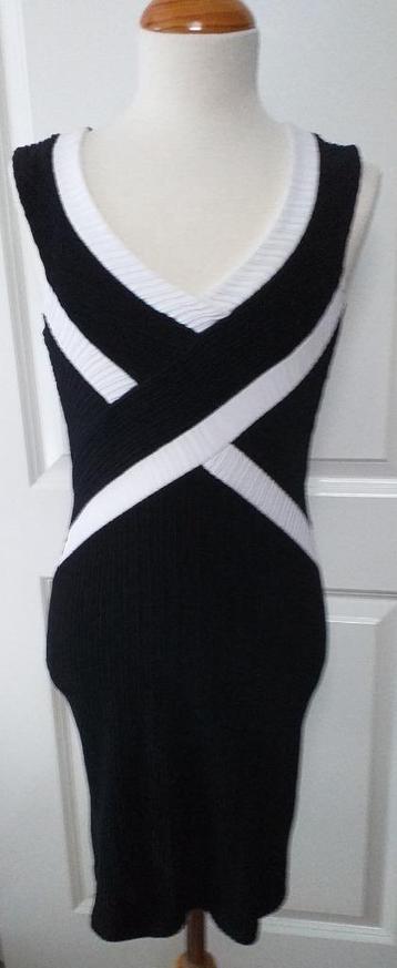 Mini Jurk Stretch 36 38 Zwart Wit ( Jool ) beschikbaar voor biedingen
