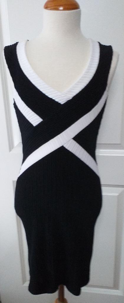 Mini Jurk Stretch 36 38 Zwart Wit ( Jool ), Kleding | Dames, Jurken, Zo goed als nieuw, Maat 36 (S), Zwart, Boven de knie, Verzenden