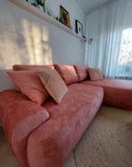 Hoekbank velours in blush: roze/oranje/koraal, Huis en Inrichting, Ophalen, Zo goed als nieuw, Stof