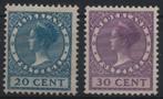 156 en 158 ONGEBRUIKT (Wilhelmina "Veth" 1924 Cat. € 35,-), Postzegels en Munten, Postzegels | Nederland, Verzenden, T/m 1940