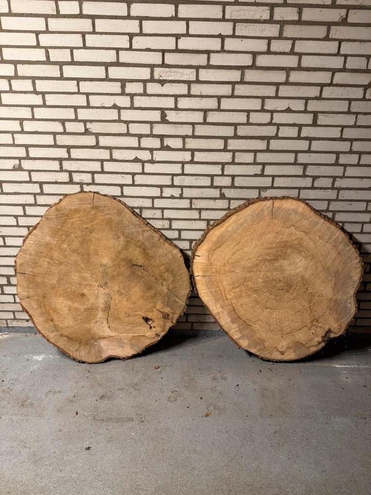 Boomstam schijven diameter +/- 1 meter, Doe-het-zelf en Verbouw, Hout en Planken, Zo goed als nieuw, Plank, Overige houtsoorten