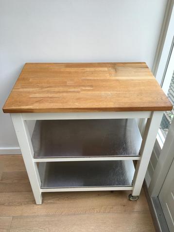 Ikea stenstorp roltafel, wit, eiken, keukentrolley beschikbaar voor biedingen
