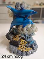 Dolfijnen Decoratie met Schatkist, Huis en Inrichting, Woonaccessoires | Overige, Ophalen of Verzenden, Zo goed als nieuw