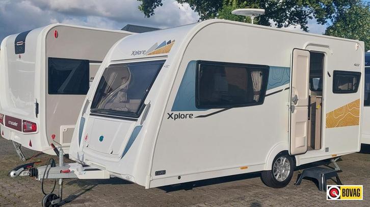 Elddis Xplore 422 incl. Luifel ,Enkele bed., Caravans en Kamperen, Caravans, Bedrijf, tot en met 2, 750 - 1000 kg, Standaardzit