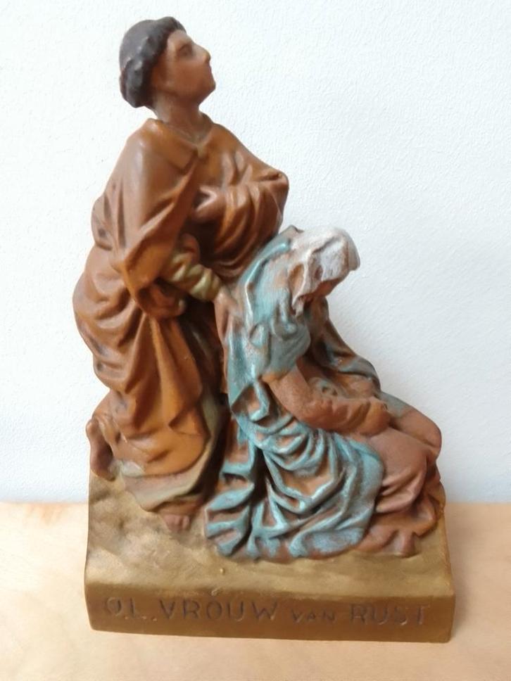 Religieus beeld van gips, O.L. VROUW van RUST, gaaf, vintage, Antiek en Kunst, Kunst | Beelden en Houtsnijwerken, Ophalen of Verzenden