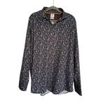 Overhemd print marineblauw 45, Kleding | Heren, Grote Maten, Overhemd, Blauw, Ophalen of Verzenden, Zo goed als nieuw