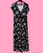 Prachtige maxi jurk maat 42/44 zwart met bloemen, Maat 42/44 (L), Ophalen of Verzenden, Onder de knie, Zo goed als nieuw