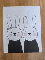 Konijnen canvas schilderij kinderkamer, Ophalen of Verzenden, Zo goed als nieuw, Wanddecoratie