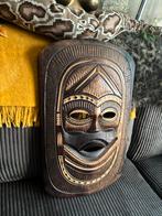 Afrikaans Houten Masker Handgesneden Decoratie Kunstobject B, Ophalen of Verzenden