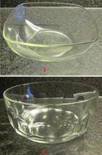 2 stuks glazen schaal/schalen - vintage, Gebruikt, Ophalen of Verzenden, Overige stijlen, Glas