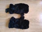 Zgan zwarte pluche wanten maat 134/156, Kinderen en Baby's, Kinderkleding | Mutsen, Sjaals en Handschoenen, 134 t/m 140, Meisje