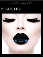 Schilderij Black lips aluminium dibond 125x125cm, Ophalen