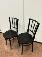 Vintage Café stoelen Houten stoelen 2x, Ophalen of Verzenden, Zo goed als nieuw, Zwart, Twee