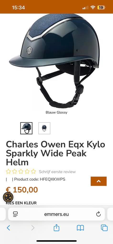 ZGAN charles owen eqx kylo sparkly wide peak helm maat s, Dieren en Toebehoren, Paarden en Pony's | Overige Paardenspullen, Zo goed als nieuw