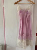 Lila vintage onderjurk met kant, maat 38/40, Verzenden, Paars, Nachtkleding