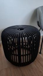 Poef / hocker / bijzettafeltje rotan, zwart, Ophalen, Rond, 45 tot 60 cm