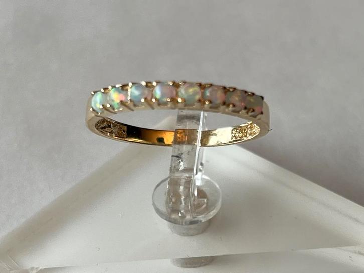 Gouden ring Opaal, Sieraden, Tassen en Uiterlijk, Ringen, Zo goed als nieuw, Dame, 18 tot 19, Goud, Goud, Met edelsteen, Verzenden