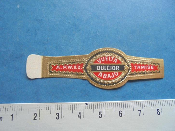 Oude sigarenband A.P.W. & Z. Tamise DULCIOR, Verzamelen, Rookartikelen, Aanstekers en Luciferdoosjes, Zo goed als nieuw, Sigarenbandjes
