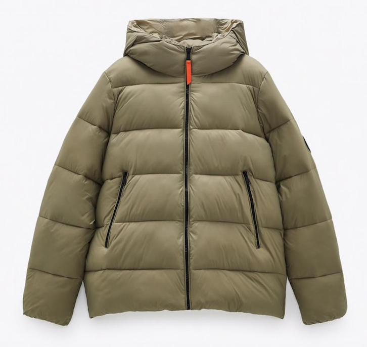 Zara kaki groen gewatterde jack jas winterjas thermo maat M, Kleding | Dames, Jassen | Winter, Nieuw, Maat 38/40 (M), Groen, Ophalen of Verzenden