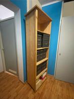 Hoge open boekenkast massief hout 4 planken, Ophalen, Met plank(en), Gebruikt, 50 tot 100 cm
