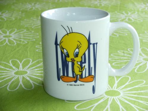 Tweety mok 1995 Warner Bros, Verzamelen, Stripfiguren, Zo goed als nieuw, Gebruiksvoorwerp, Looney Tunes, Ophalen of Verzenden