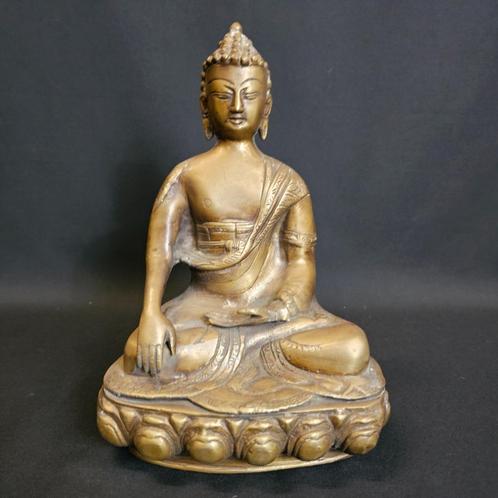 Shakyamuni boeddha beeld – brons – 24cm hoog – india, Huis en Inrichting, Woonaccessoires | Boeddhabeelden, Nieuw, Ophalen of Verzenden