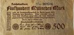 Duitsland hele mooie 500 miljard mark 1923, Postzegels en Munten, Bankbiljetten | Europa | Niet-Eurobiljetten, Ophalen of Verzenden