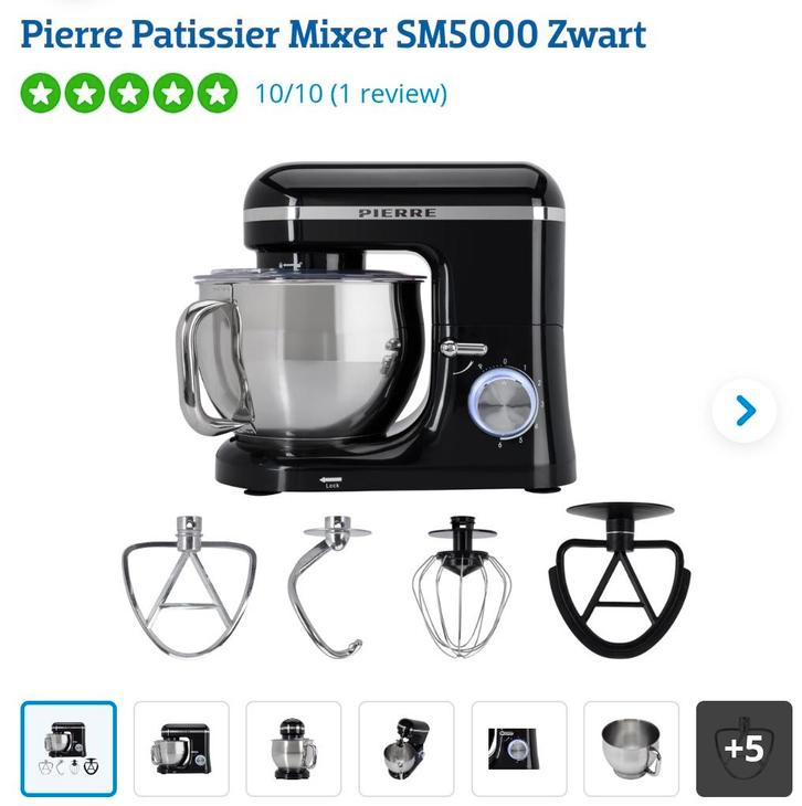 Pierre keukenmixer psm50001, Witgoed en Apparatuur, Keukenmixers, Nieuw, 4 liter of meer, 3 snelheden of meer, Vaatwasserbestendig
