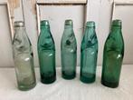 6x Brocante glazen knikkerflesjes - kogelflesje, Gebruikt, Ophalen of Verzenden, Nvt, Nvt