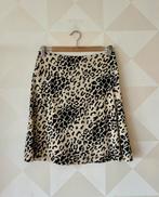 King Louie Border Skirt rok zwart beige panter S/36 zgan, Beige, Ophalen of Verzenden, Zo goed als nieuw, Maat 36 (S)
