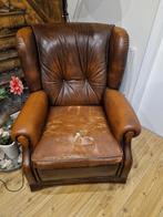 Oortjesfauteuil cognac kleur, Ophalen of Verzenden, Gebruikt