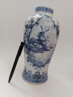 antiek Delfts Blauwe Vaas met Molen, Ophalen