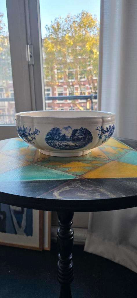 Antieke Sarreguemines Faience Kom - Romantic Decor, Antiek en Kunst, Antiek | Schalen, Ophalen of Verzenden