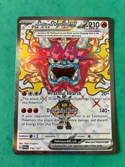 Hearthflame mask  ogerpon ex, Hobby en Vrije tijd, Verzamelkaartspellen | Pokémon, Nieuw, Losse kaart, Ophalen of Verzenden