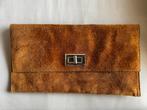 Cognac leren clutch, Sieraden, Tassen en Uiterlijk, Tassen | Damestassen, Ophalen of Verzenden, Zo goed als nieuw, Bruin, Overige typen