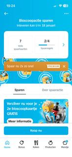 AH bioscoopzegels 7 volle spaarkaarten, Drie personen of meer, Kortingsbon