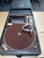 Antieke Grammofoon in Koffer - Onbekende Staat, Audio, Tv en Foto, Platenspelers, Ophalen of Verzenden, Niet werkend, Platenspeler