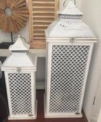 2 grote witte lantaarns 60 en 80 cm hoog. Riverdale, Ophalen, Gebruikt, Wit, Kaars
