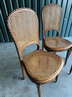 Art Deco Webbing Stoelen Set/3 Houtsnijwerk, Ophalen of Verzenden