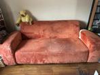 Bankstel 2 en 3 zits fluffie oranje, Ophalen, Gebruikt, 150 tot 200 cm, 75 tot 100 cm