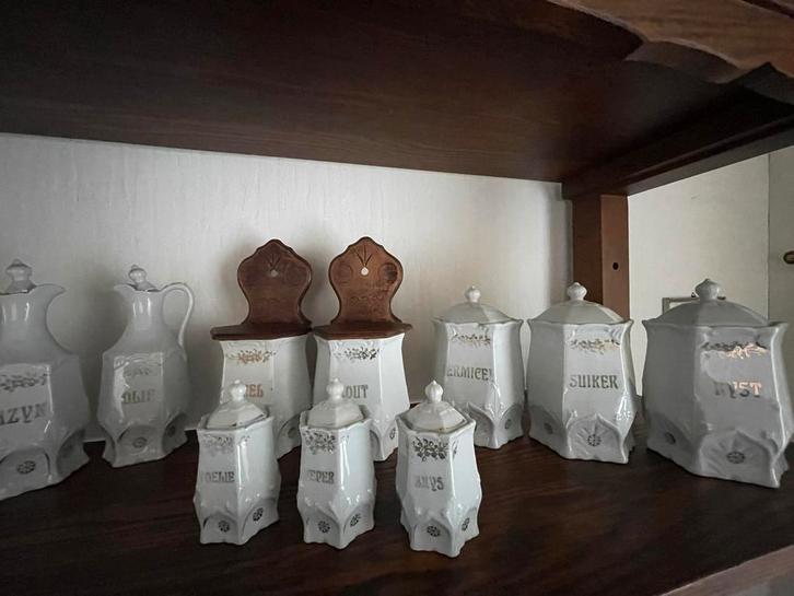 16 delige Antieke keukenset voorraad potten, Antiek en Kunst, Antiek | Keukenbenodigdheden, Ophalen