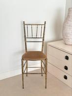 Vintage messing spijlenstoeltje stoeltje “chiavari”, Ophalen, Gebruikt, Overige kleuren, Hollywood Regency