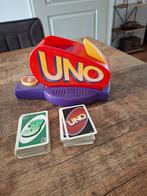 Uno schutmachine met kaarten, Hobby en Vrije tijd, Gezelschapsspellen | Bordspellen, Ophalen of Verzenden, Zo goed als nieuw